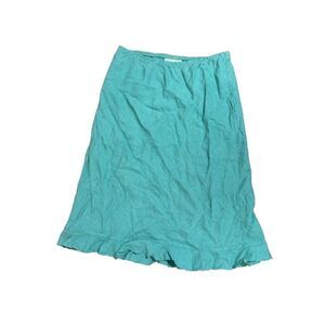 bryn walker womens solid green 100% linen midi skirt large